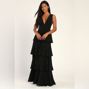 Lulus black tiered maxi